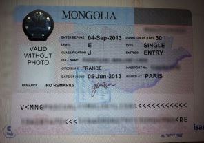 Visa Mongolie